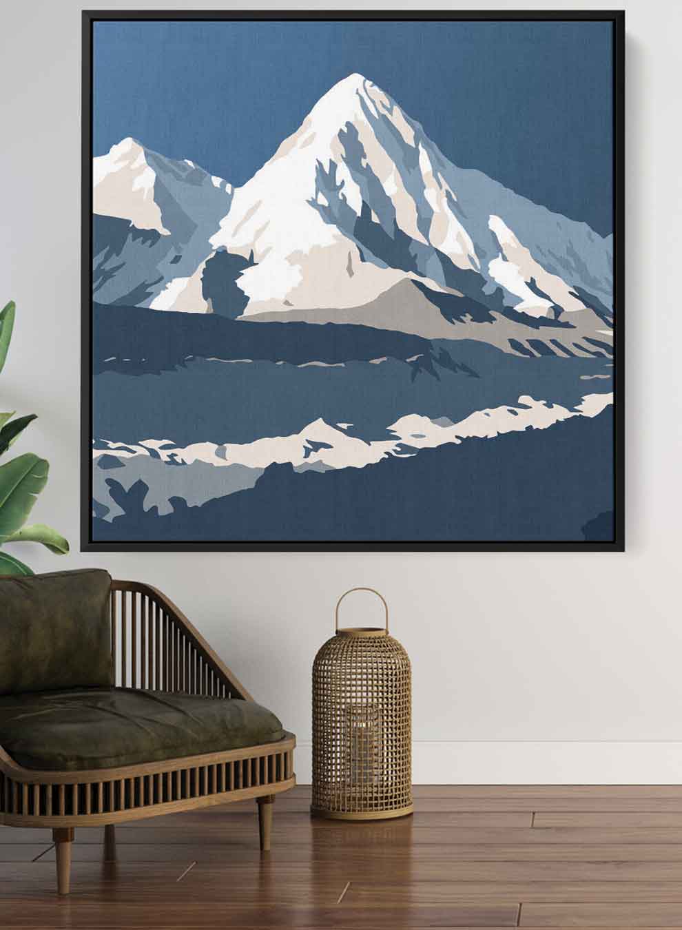 Square Canvas Wall Art Stretched Over Wooden Frame with Gold Floating Frame and Sunset On The Country Painting Paintings & Pictures| LOWHA