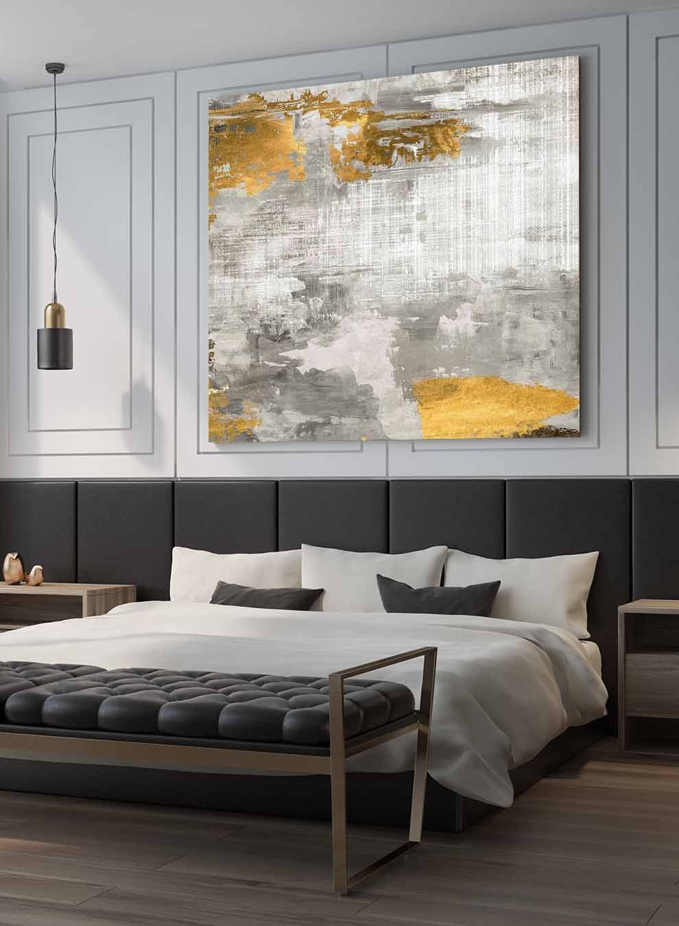 Square Canvas Wall Art Stretched Over Wooden Frame with Gold Floating Frame and Texture Oil Painting Paintings & Pictures| LOWHA