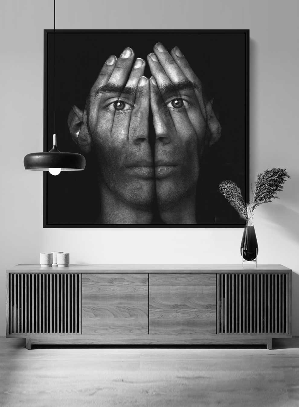 Square Canvas Wall Art Stretched Over Wooden Frame with Gold Floating Frame and The Girl On The Other Side Painting Paintings & Pictures| LOWHA