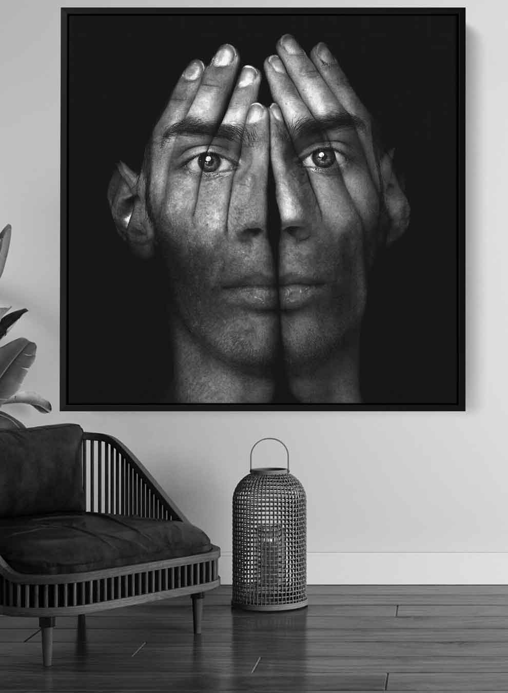 Square Canvas Wall Art Stretched Over Wooden Frame with Gold Floating Frame and The Girl On The Other Side Painting Paintings & Pictures| LOWHA