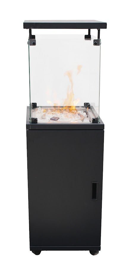 Square Fire Pit with Glass Panel Outdoor Heaters| Roots Furniture