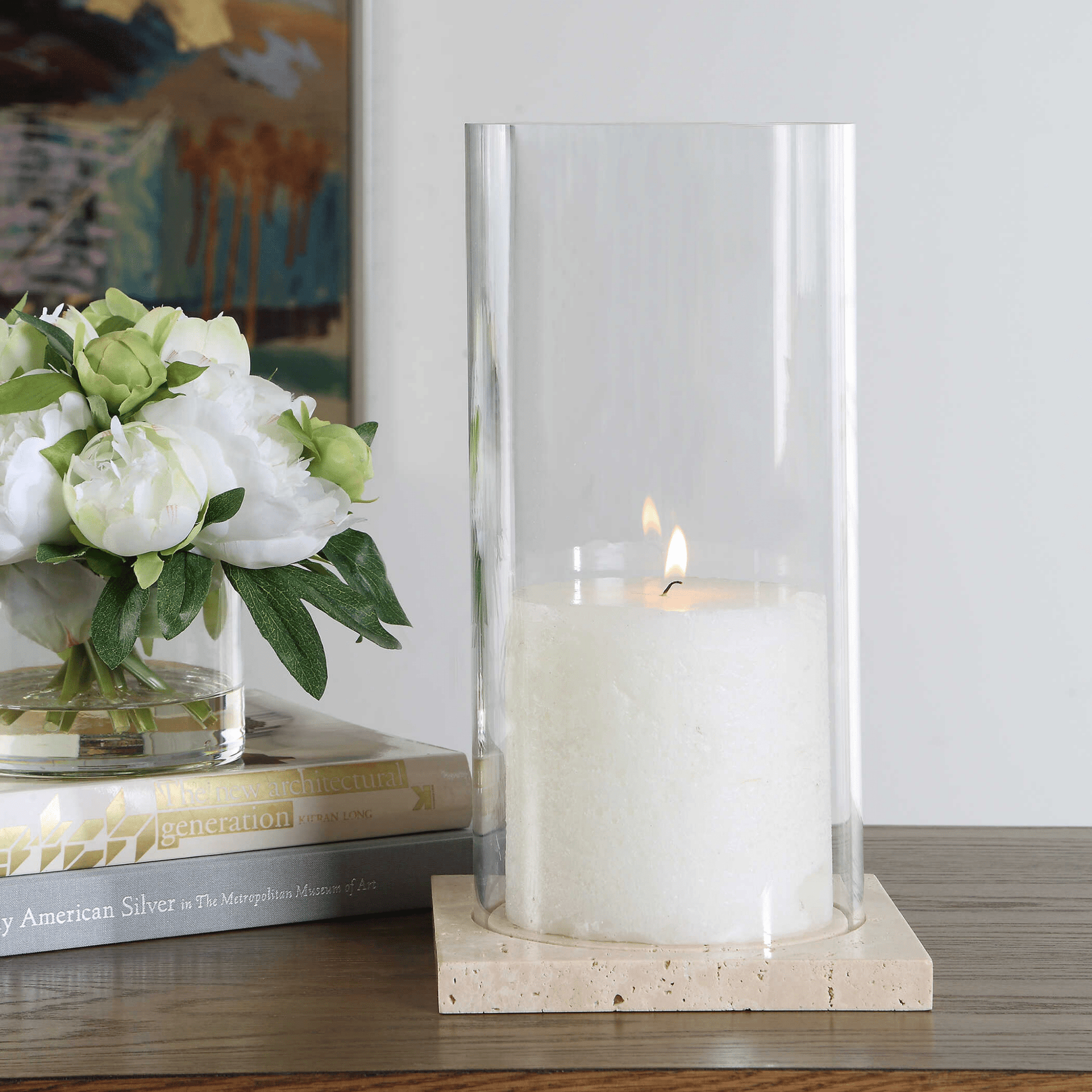 SQUARE GLASS CANDLEHOLDER Candle Holders| Uttermost