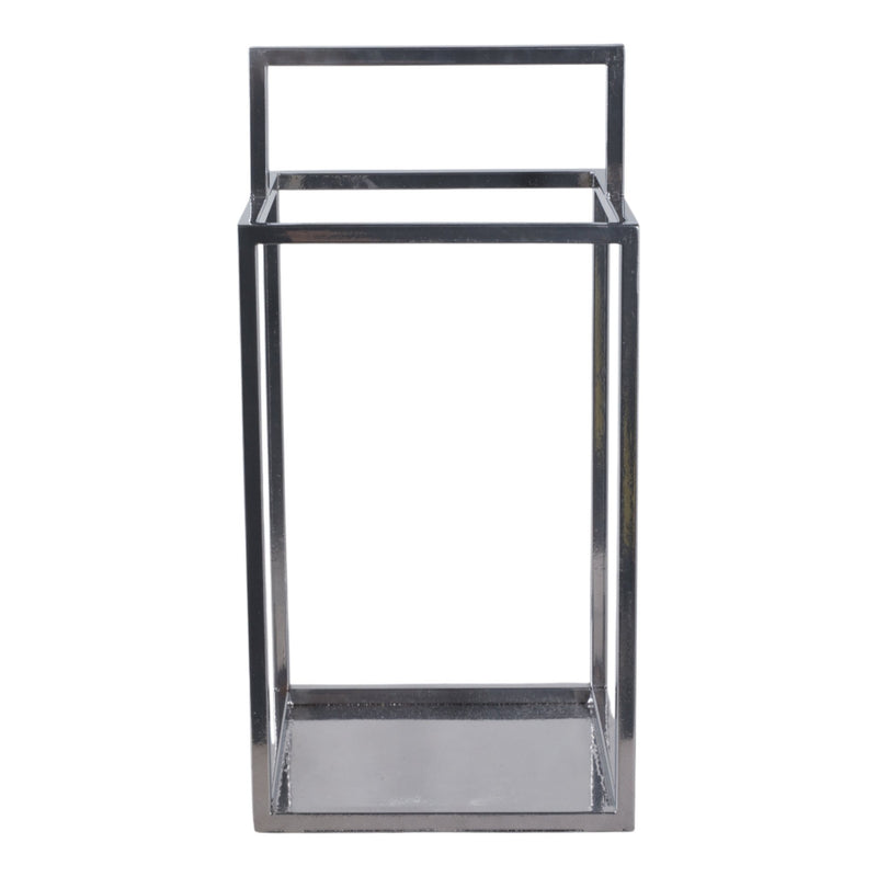 Squared Lantern With Handle, Silver - Al Rugaib Furniture