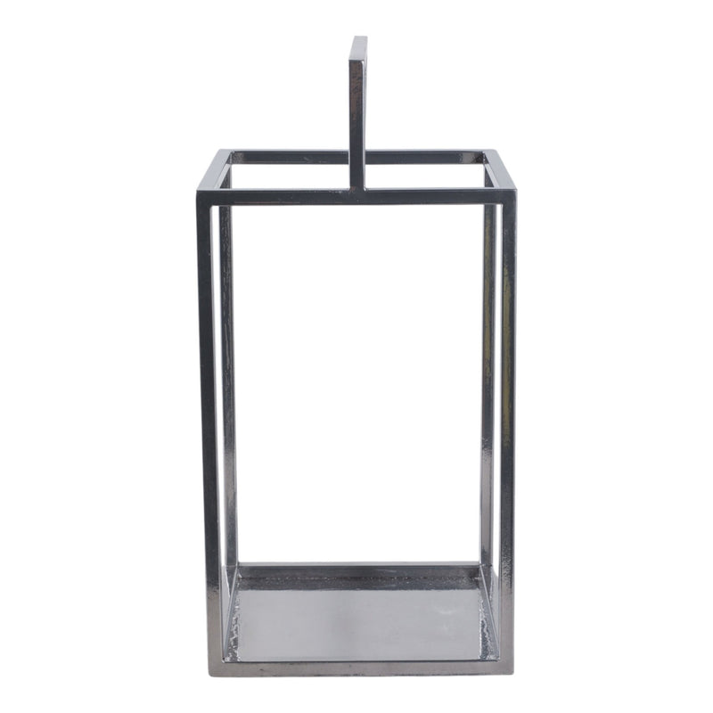 Squared Lantern With Handle, Silver - Al Rugaib Furniture