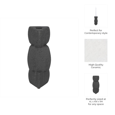 Stacked Objects Taper Holder Sand Glaze - Al Rugaib Furniture