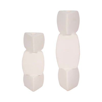 Stacked Objects Taper Holder Sand Glaze - Al Rugaib Furniture