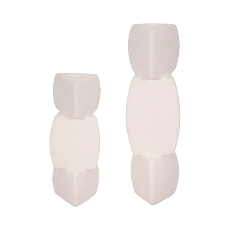 Stacked Objects Taper Holder Sand Glaze - Al Rugaib Furniture