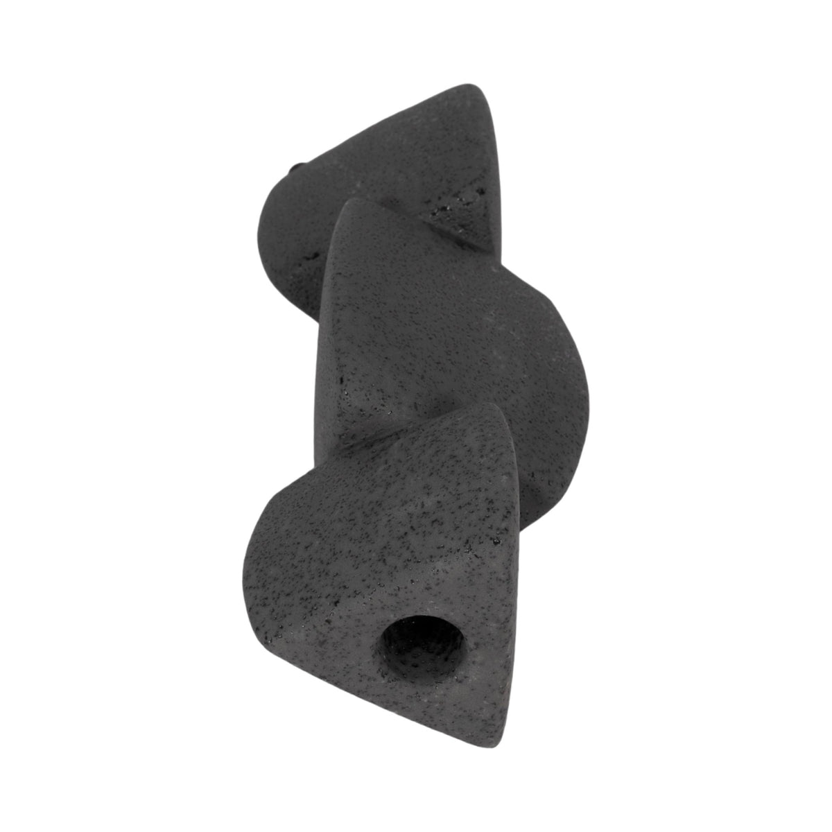 9" STACKED OBJECTS TAPER HOLDER SAND GLAZE, BLACK Candle Holders| Sagebrook Home