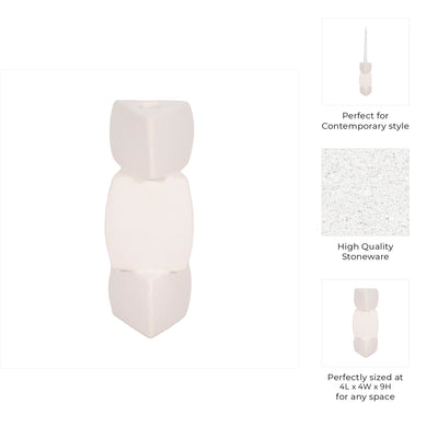 Stacked Objects Taper Holder Sand Glaze - Al Rugaib Furniture