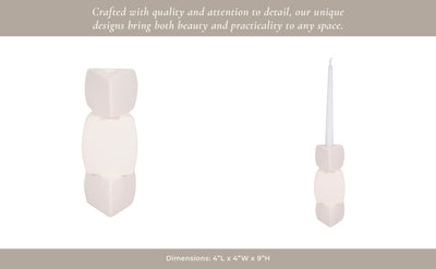 Stacked Objects Taper Holder Sand Glaze - Al Rugaib Furniture