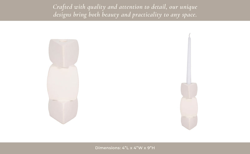 Stacked Objects Taper Holder Sand Glaze - Al Rugaib Furniture