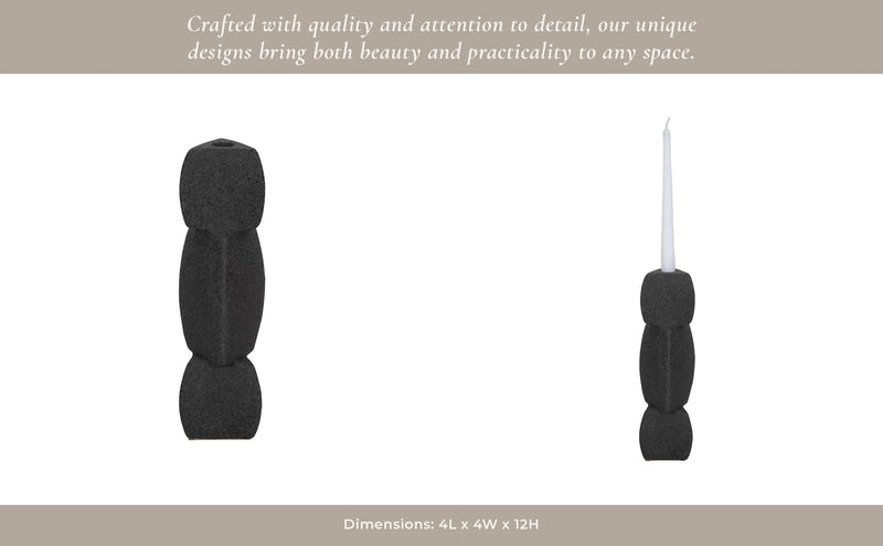 Stacked Objects Taper Holder Sand Glaze - Al Rugaib Furniture