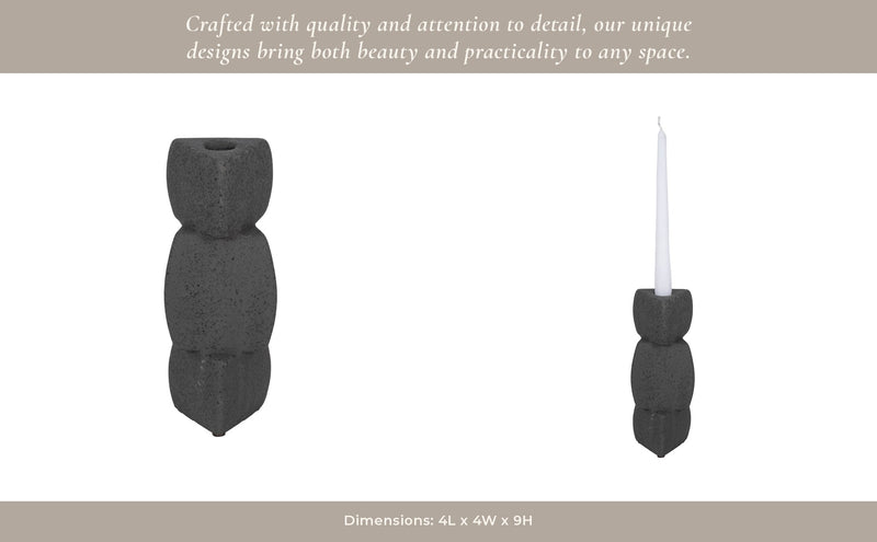 Stacked Objects Taper Holder Sand Glaze - Al Rugaib Furniture