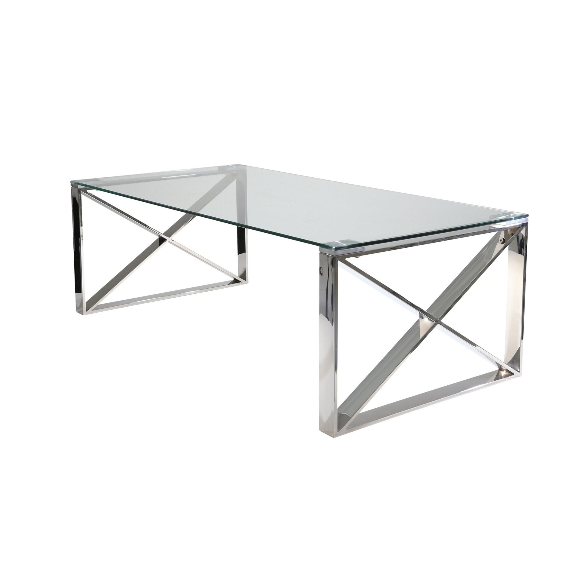 Stainless Steel & Glass Cocktail Table Coffee Tables| Sagebrook Home