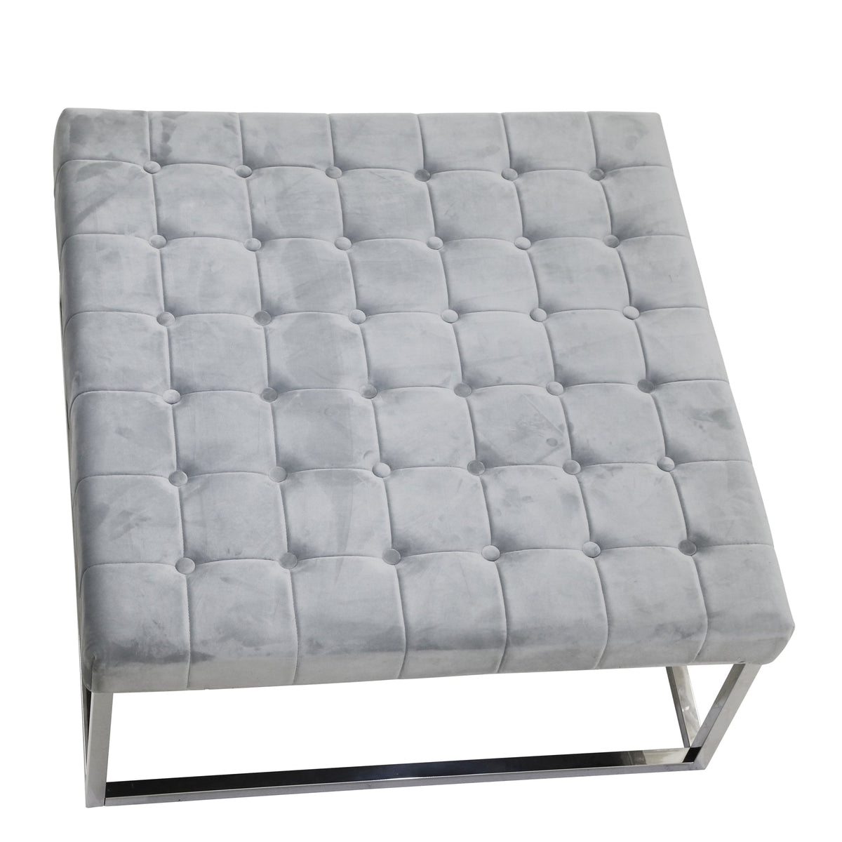STAINLESS STEEL PADDED ACCENT TABLE, SILVER/GRAY K Benches| Sagebrook Home