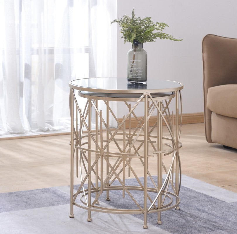 Starlite Mirror Top Table Set of 2 Accent & End Tables| Crestview