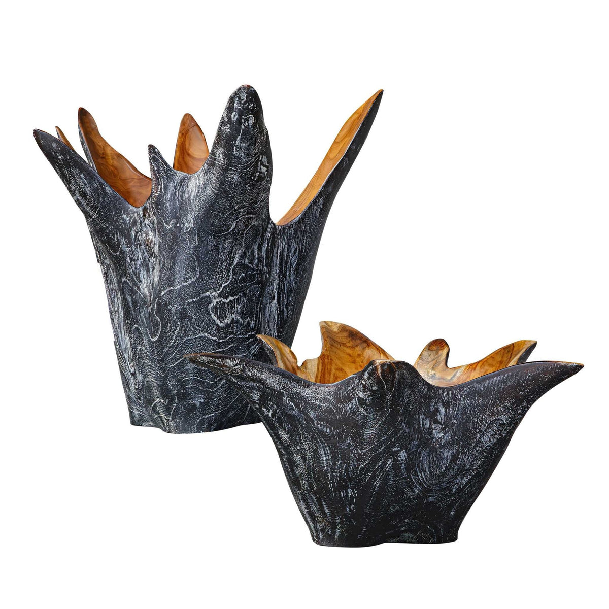 Starpetal Wooden Bowls Set/2 Bowl| Uttermost