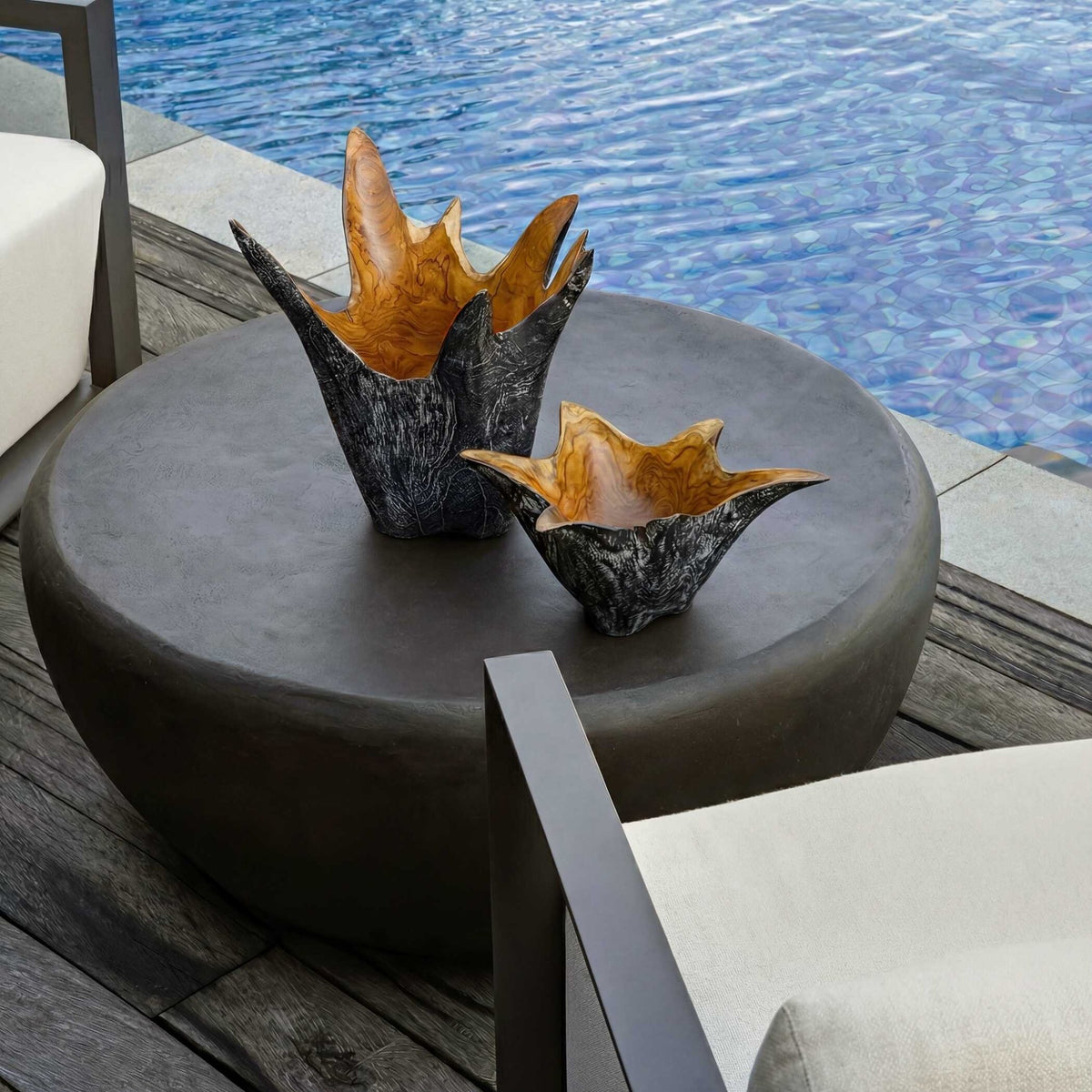 Starpetal Wooden Bowls Set/2 Bowl| Uttermost