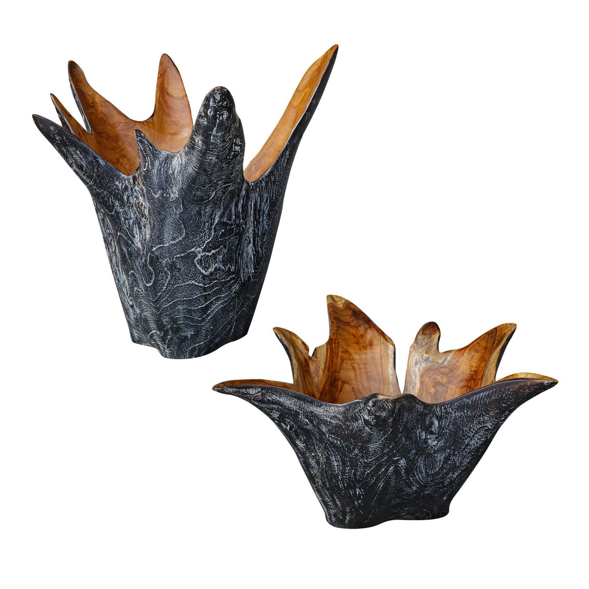 Starpetal Wooden Bowls Set/2 Bowl| Uttermost