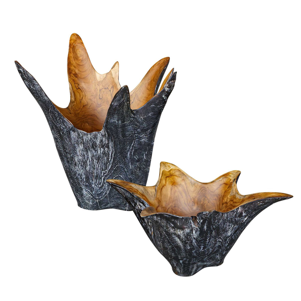 Starpetal Wooden Bowls Set/2 Bowl| Uttermost