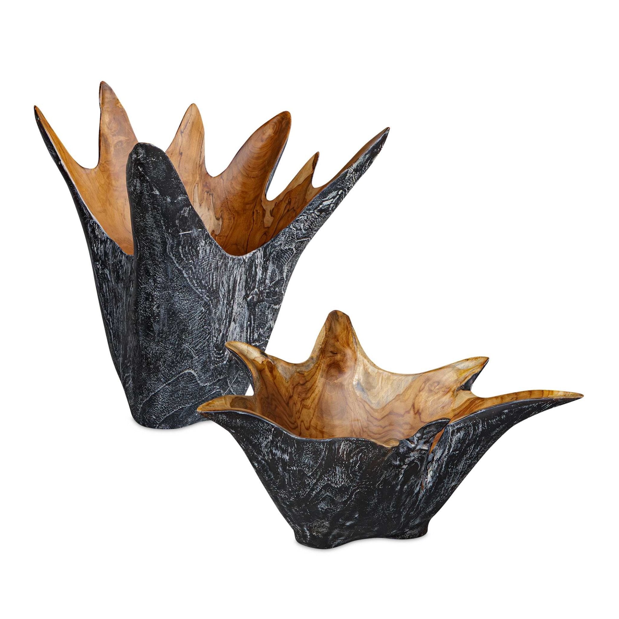Starpetal Wooden Bowls Set/2 Bowl| Uttermost