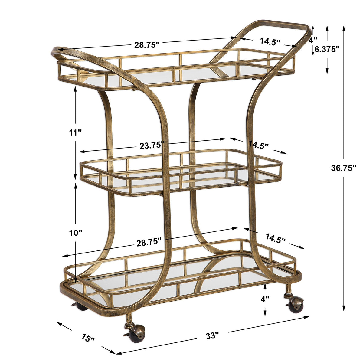 Stassi Serving Cart Coffee Tables| Uttermost