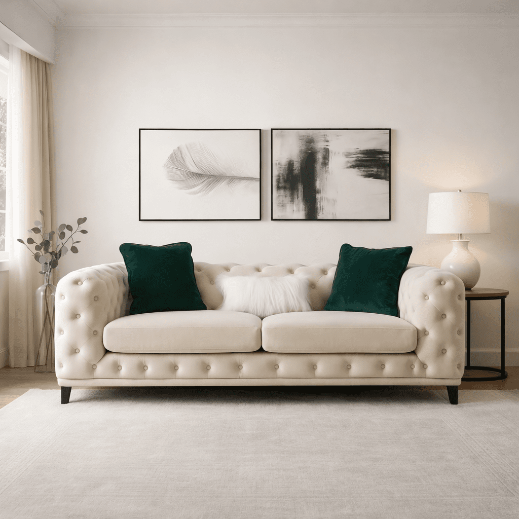 Statement Tuft Off-White Sofa (231cm) Sofas & Loveseats| Roots Furniture