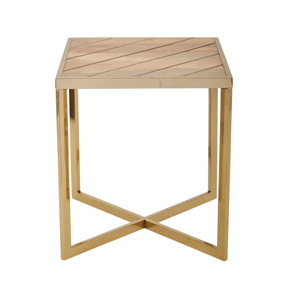 STEEL/ WOOD METAL INLAY ACCENT TABLE, GOLD Accent & End Tables| Sagebrook Home