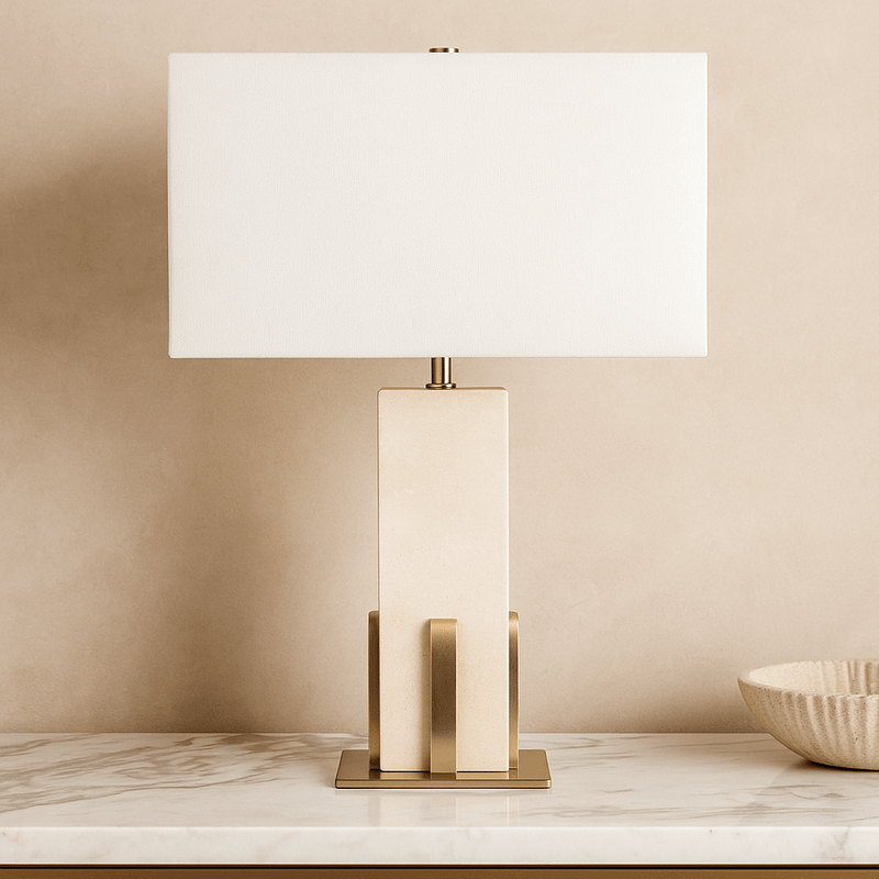 Stellar Travertine Table Lamp - Al Rugaib Furniture