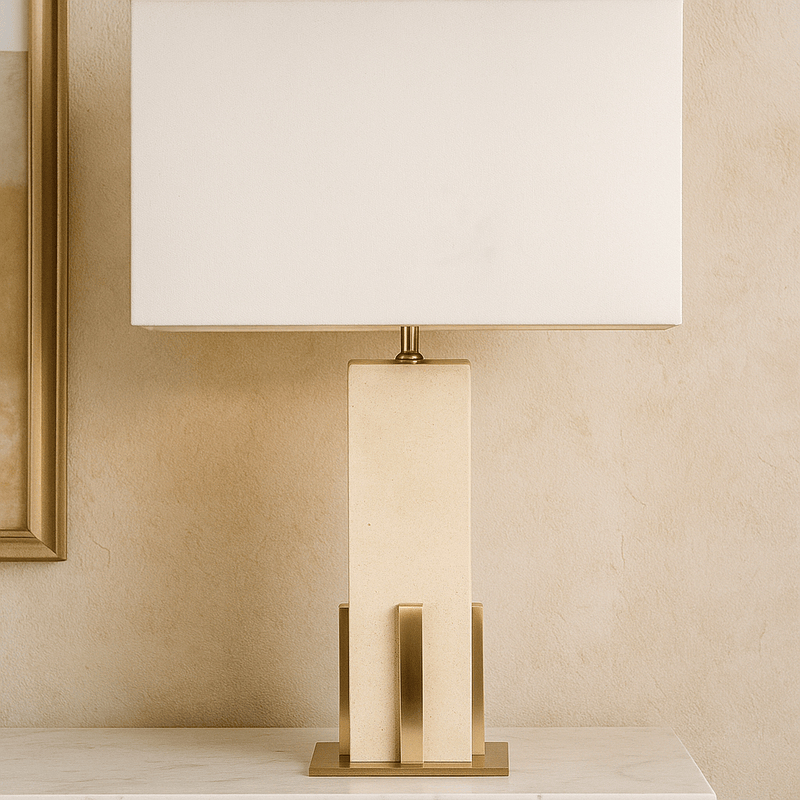 Stellar Travertine Table Lamp - Al Rugaib Furniture
