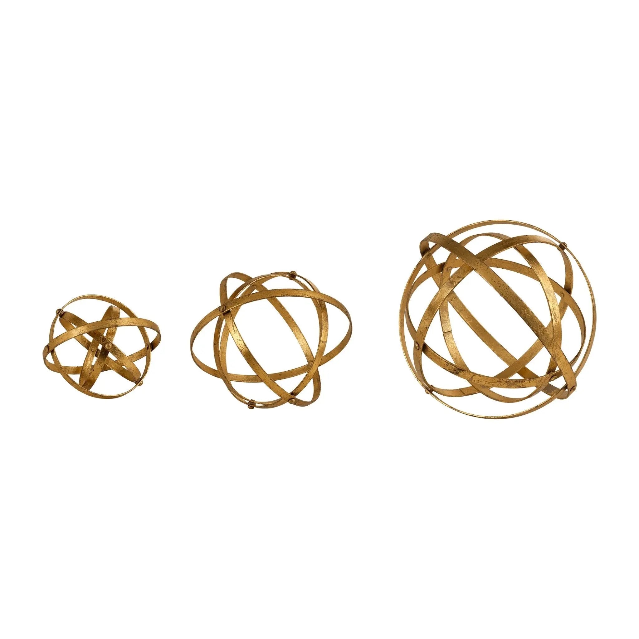 Stetson Gold Spheres, S/3 Table Decors| Uttermost