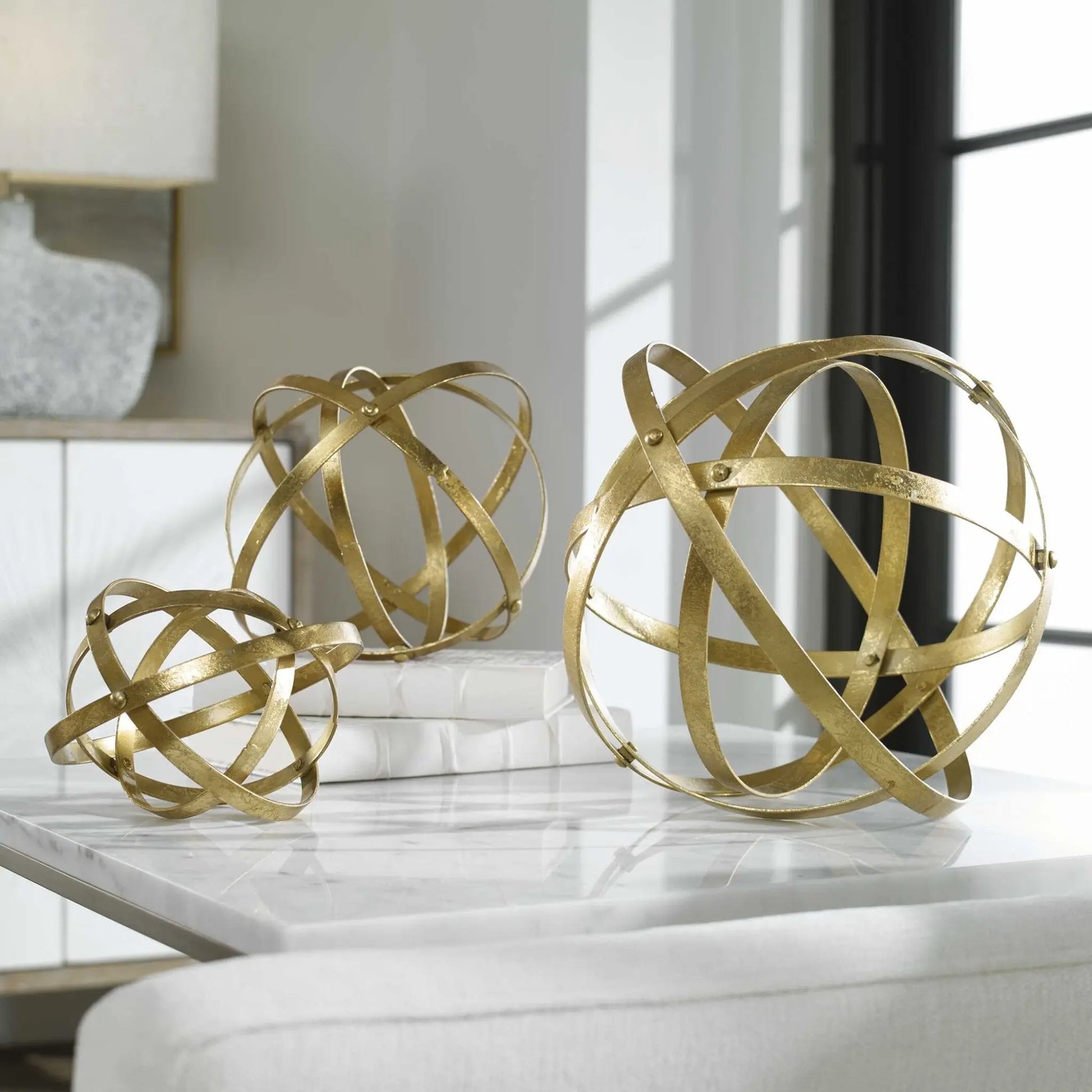 Stetson Gold Spheres, S/3 Table Decors| Uttermost