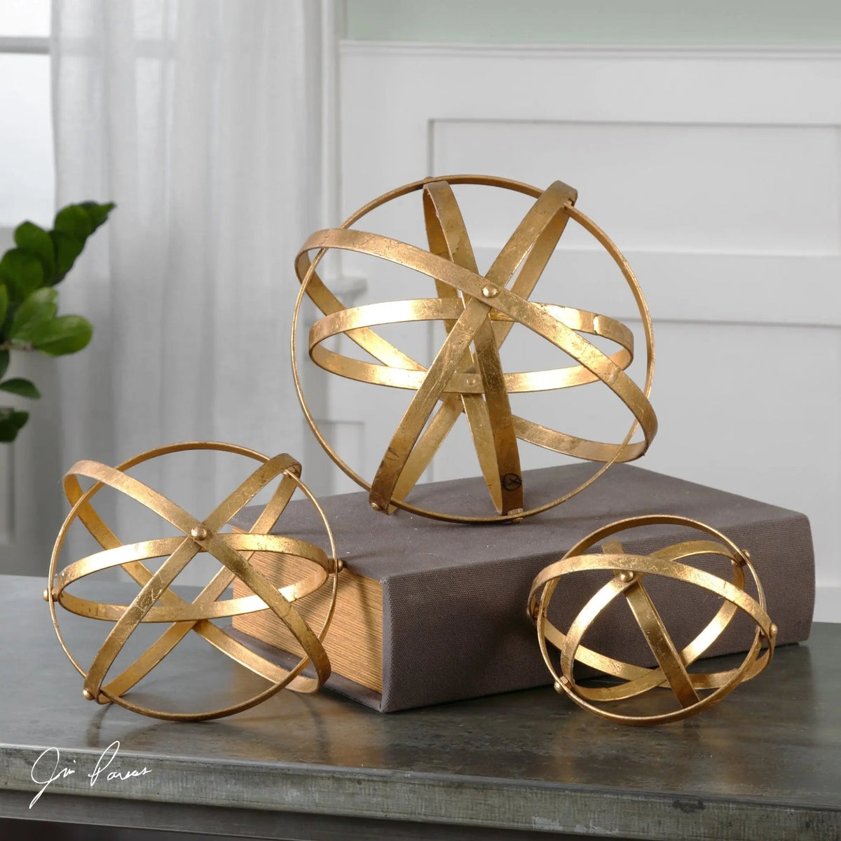 Stetson Gold Spheres, S/3 Table Decors| Uttermost