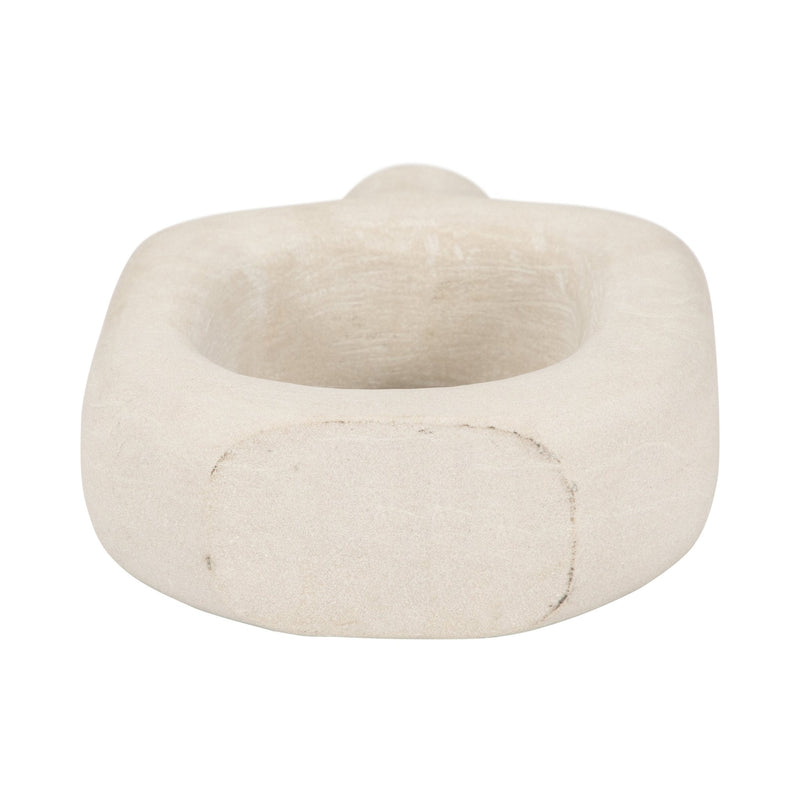 STONE, 10" OPEN CUT VOTIVE HOLDER, NATURAL - Al Rugaib Furniture