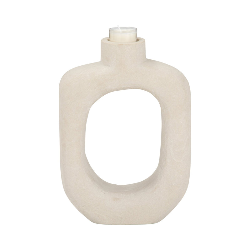 STONE, 10" OPEN CUT VOTIVE HOLDER, NATURAL - Al Rugaib Furniture