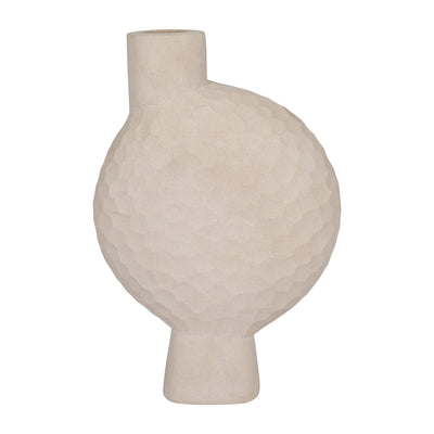 STONE, 11" HAMMERED VASE, NATUAL - Al Rugaib Furniture