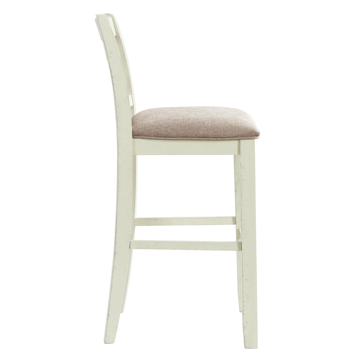 Stone 30in Bar Scroll Back Stool w/Fabric Seat in White (2 Per Carton) Stools| Roots Furniture