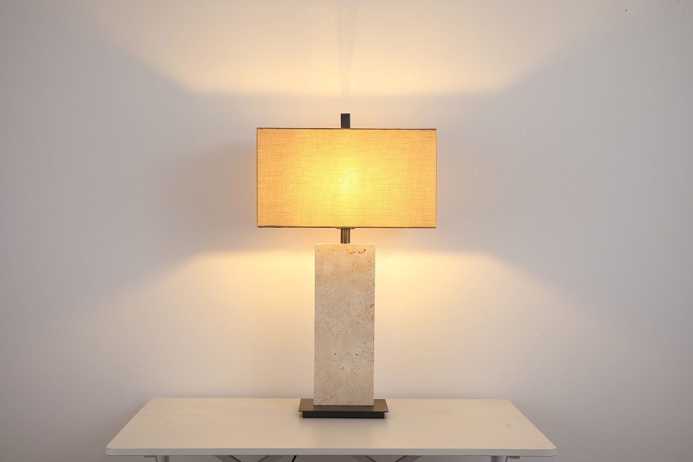 Luma Stone Travertine Beige Table Lamp Table Lamps| Roots Furniture