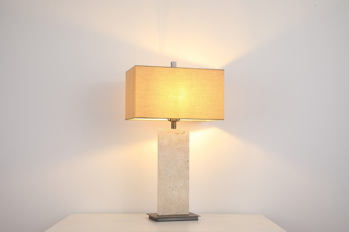 Luma Stone Travertine Beige Table Lamp Table Lamps| Roots Furniture