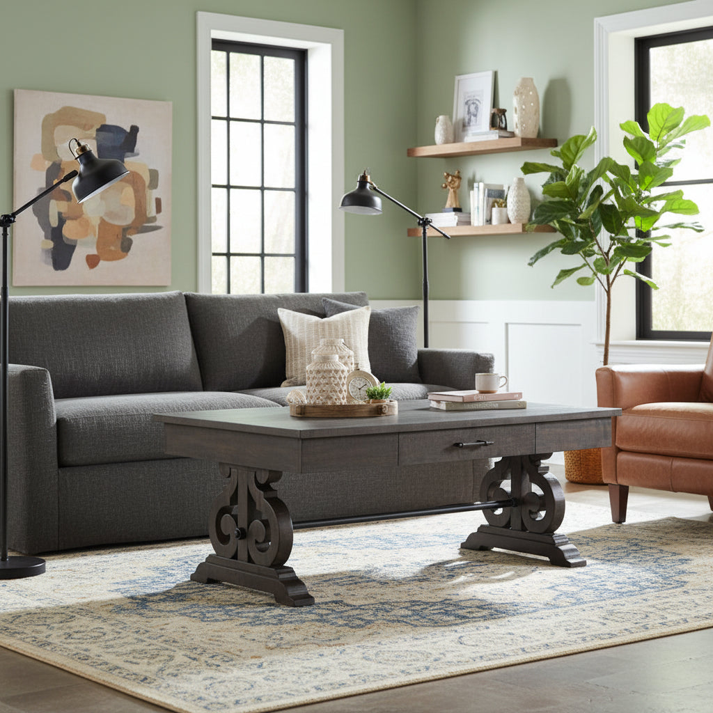 Stone Occasional Coffee Table With Pu Base Coffee Tables| ROOTS FURNITURE