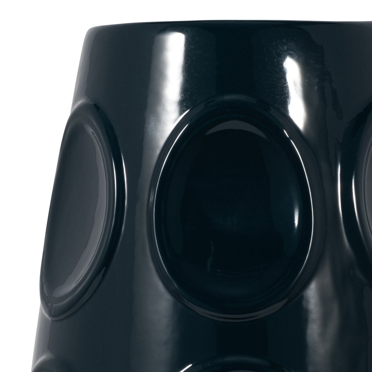 STONEWARE, 17" CIRCLE EMBOSSED VASE, NAVY Vases and Jars| Sagebrook Home