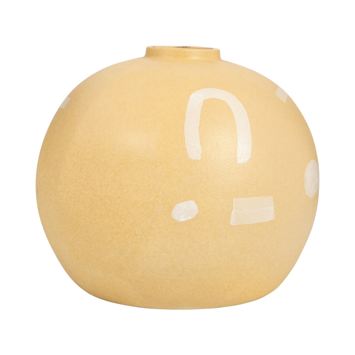 STONEWARE, 9" AZTEC VASE, MUSTARD Vases and Jars| Sagebrook Home