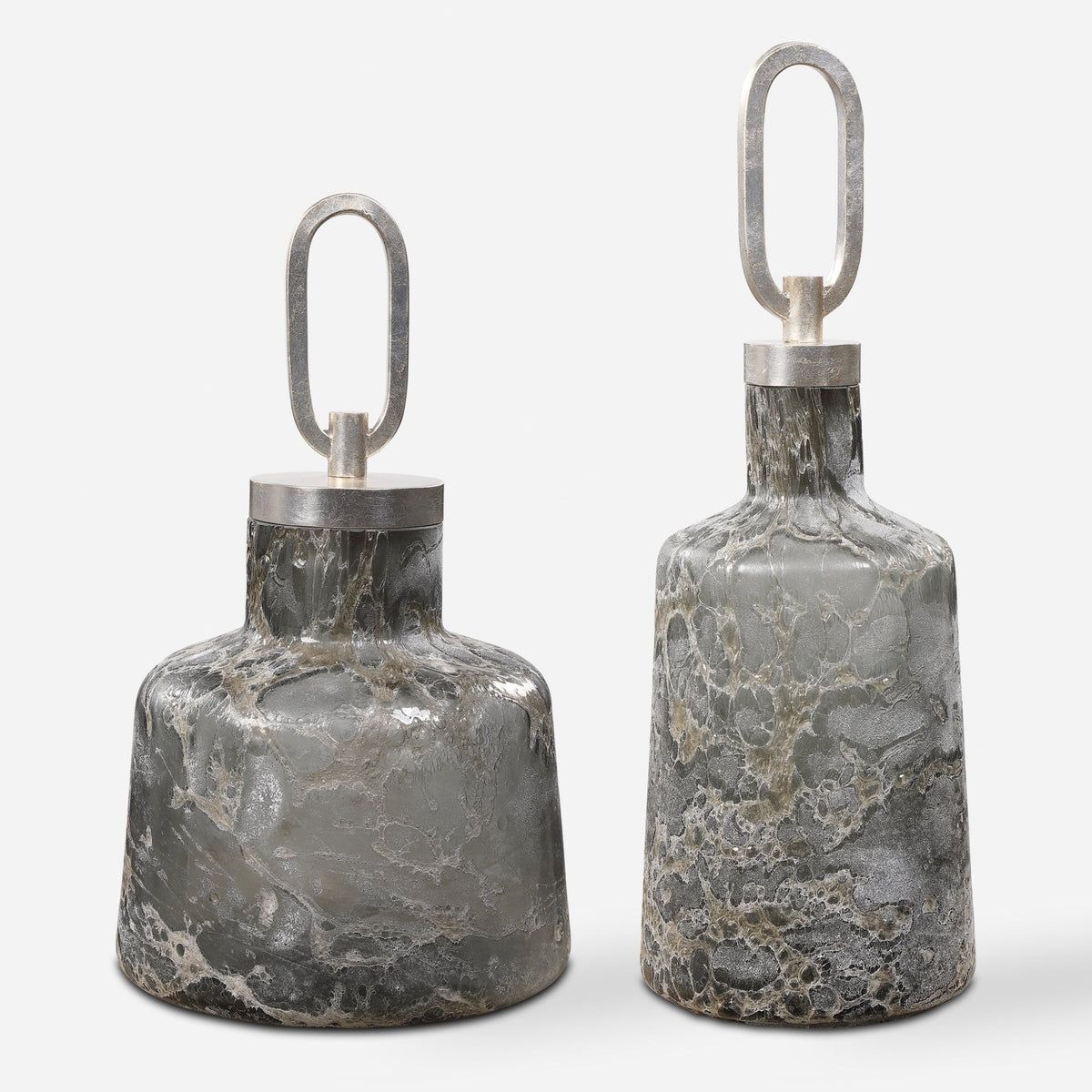 Storm Art Glass Bottles, S/2 Bottles & Containers| Uttermost