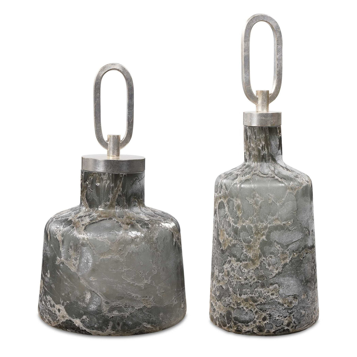 Storm Art Glass Bottles, S/2 Bottles & Containers| Uttermost