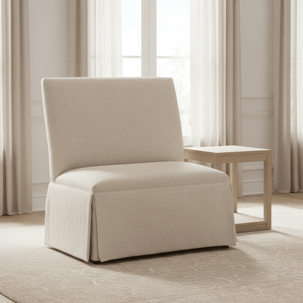 Straight Back Skirted Armless Banquette 36" Chairs| Fairfield Chair