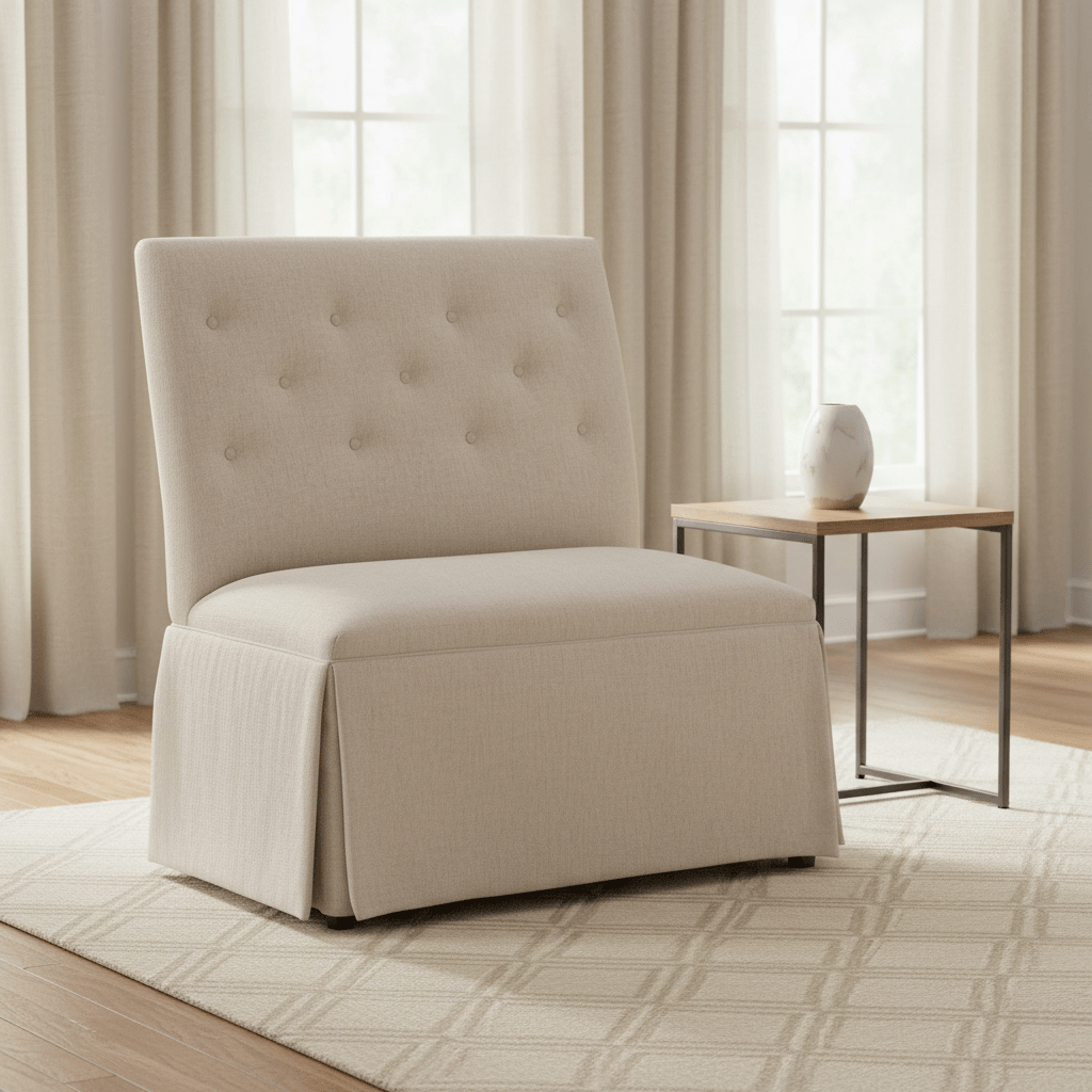 Straight Back Skirted Armless Banquette 36" Chairs| Fairfield Chair