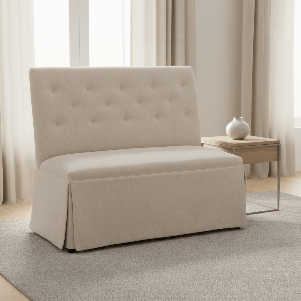 Straight Back Skirted Armless Banquette 48" Chairs| Fairfield Chair
