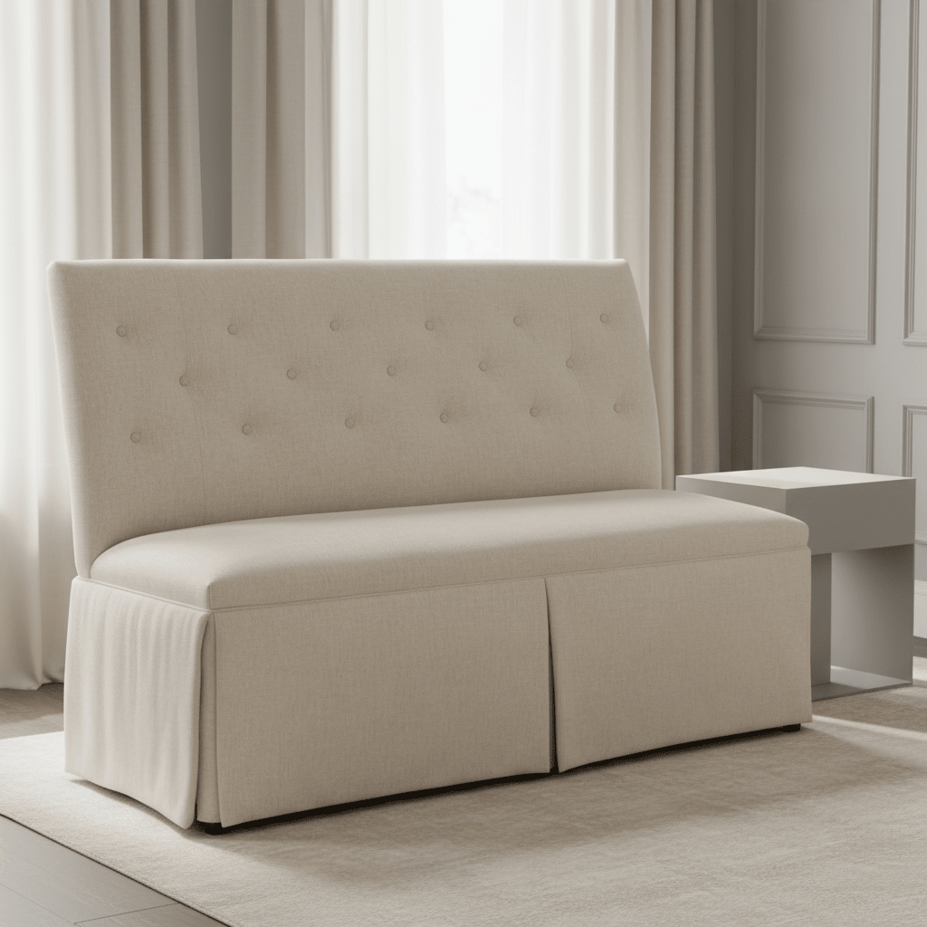Straight Back Skirted Armless Banquette 60" Chairs| Fairfield Chair