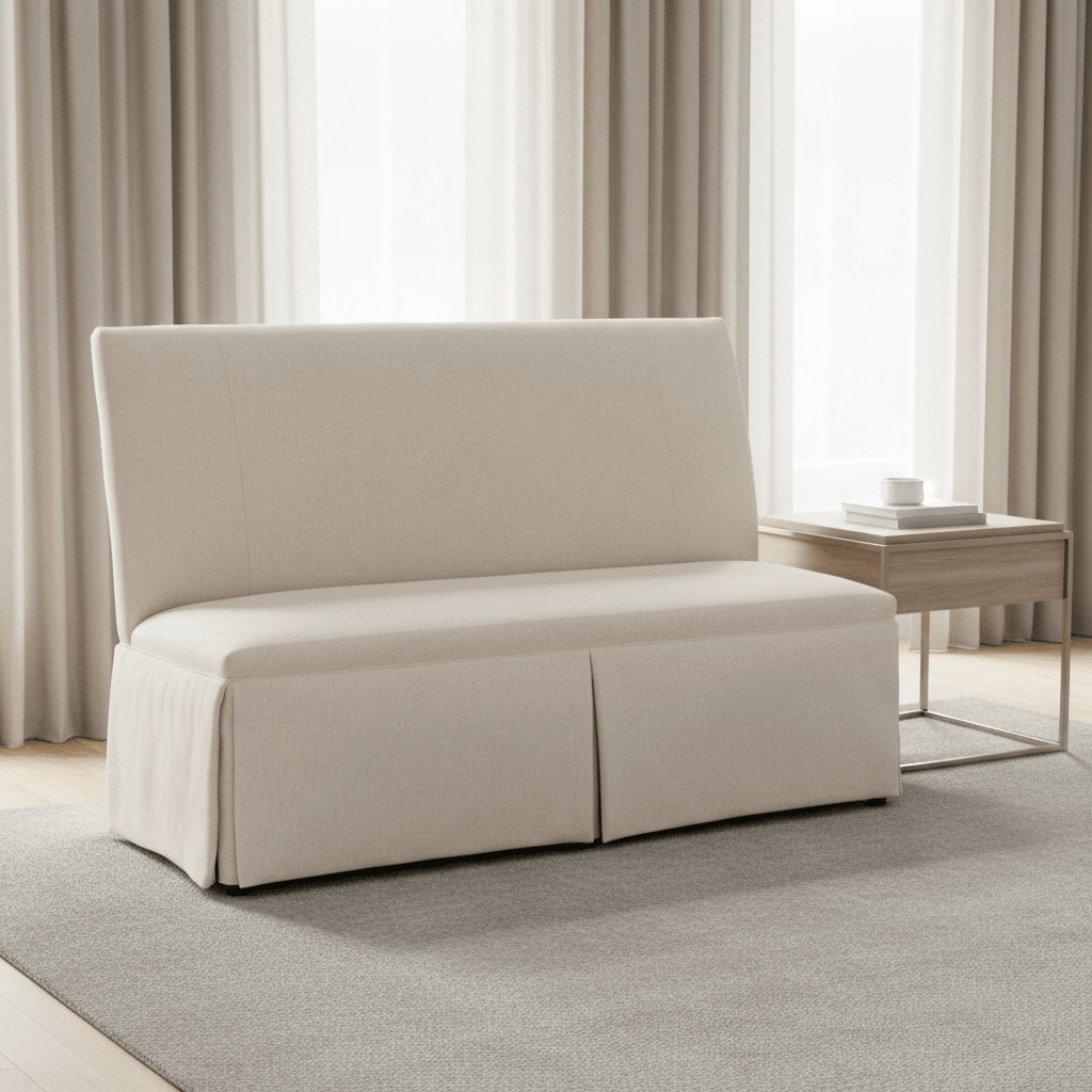 Straight Back Skirted Armless Banquette 60" Chairs| Fairfield Chair