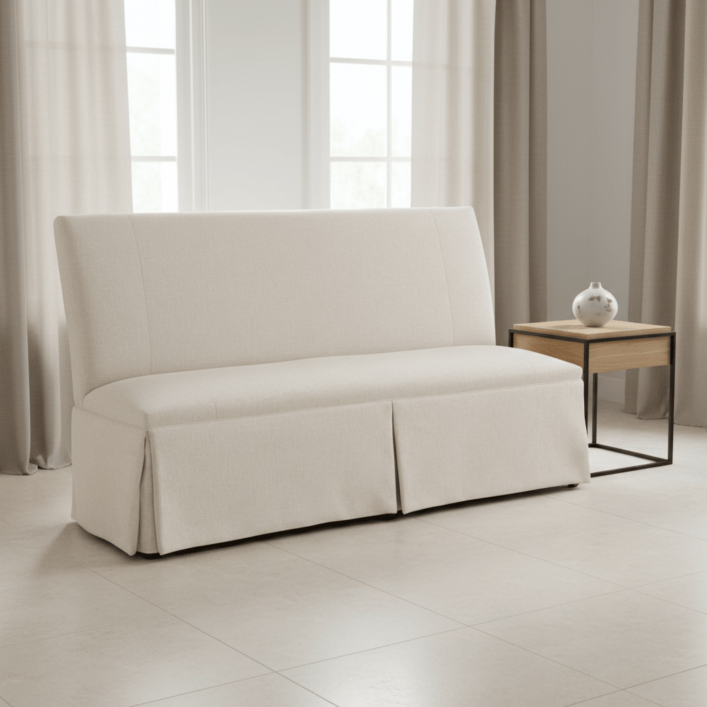 Straight Back Skirted Armless Banquette 72" Chairs| Fairfield Chair